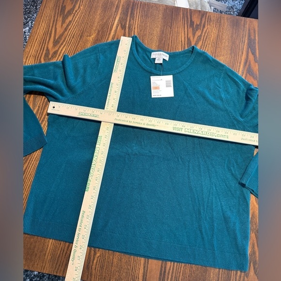 Sag Harbor plus size women’s 2X acrylic sweater dark cyan green pullover NWT New - Picture 12 of 14